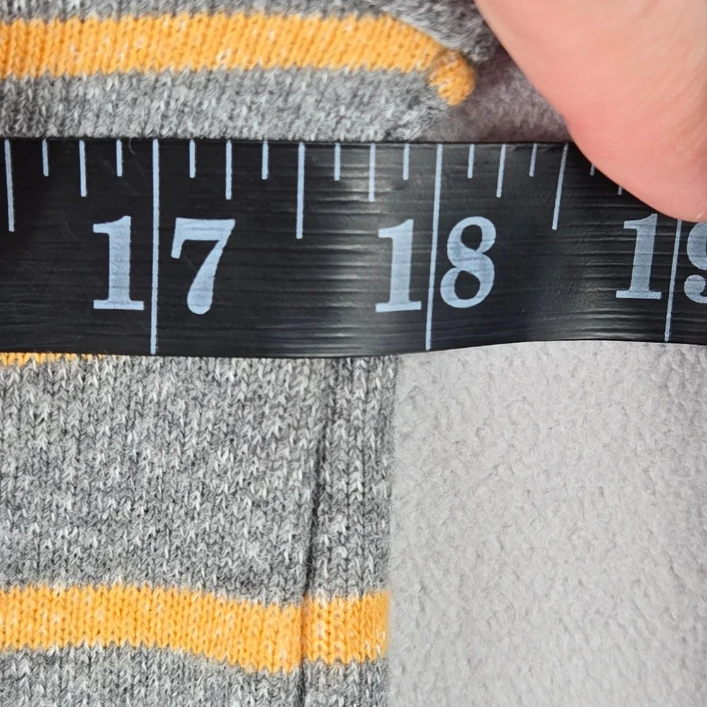 Lucky Brand Kids M Grey Orange Striped Pullover Hoodie Bear Logo Skater 4441